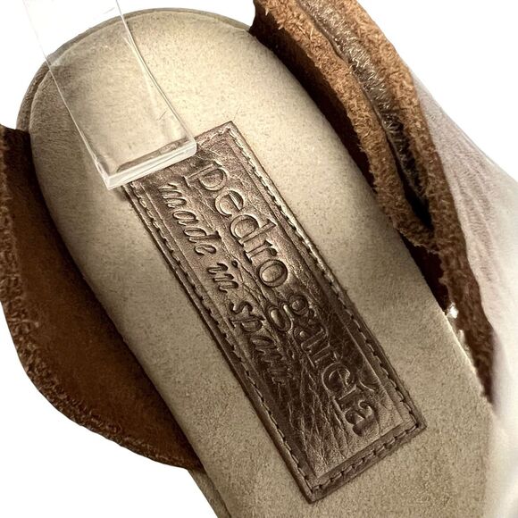 Pedro Garcia Fely Easy Metallic Leather Wedge Sandals Platform Women’s Size 36.5 - Picture 4 of 8